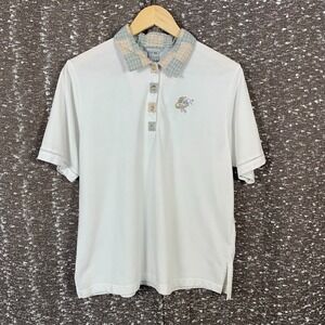 Vintage Koret Francisca Embroidered Garden Collared Short Sleeve Shirt Women's L